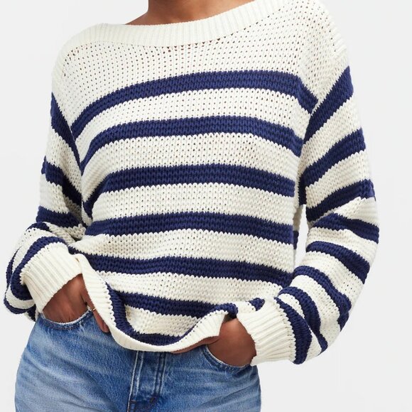 NWT Madewell Boatneck Striped Sweater M - Picture 1 of 2